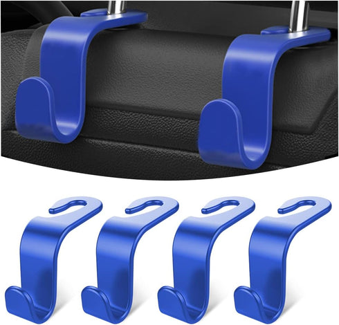 Moly Magnolia Car Seat Headrest Hook, 4PCS Multifunctional Auto Backseat Hangers, Vehicle Storage Organizer for Purse, Coat, Umbrella, Grocery, Ba...