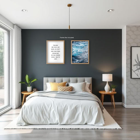 Posterizer 2 pcs-uplifting quotes- ocean wall art-Inspirational Women's Art-Coastal & Nautical Art-Gift for Nature, Surfers and Beach Lovers - Chi...