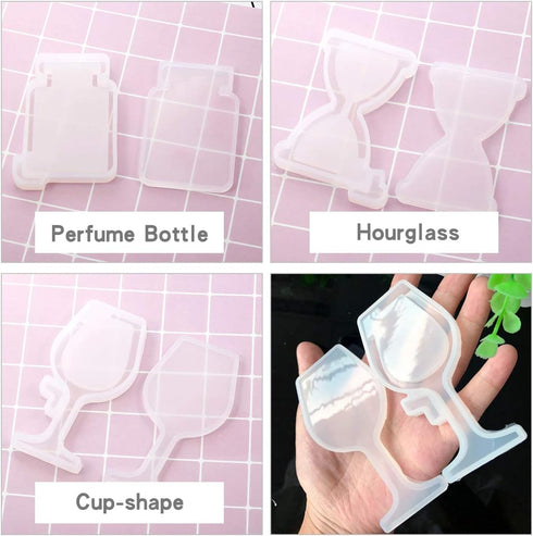 iSuperb 11Pcs Resin Shaker Mold DIY Quicksand Star Moon Cat Casting Epoxy Silicone Mold Heart Shaped Kawaii Resin Epoxy Jewelry Molds for Pendant ...