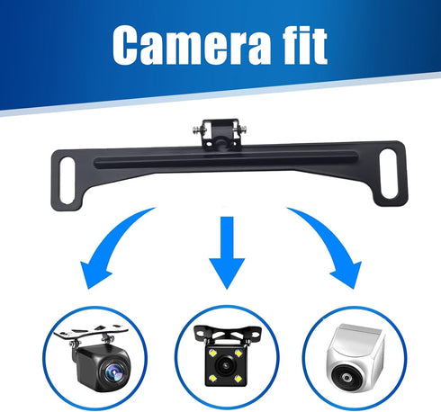 1 PC Car Rear View Camera Bracket, Metal Dash Cam Mount Kit, Waterproof License Plate Mount, Back Up Camera Installation Tool, Automotive Parts, U...