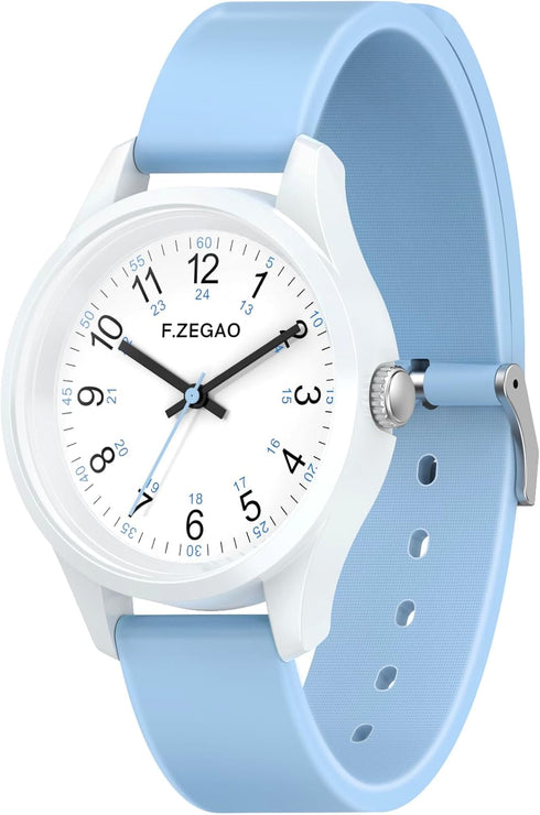 100M Waterproof Watches for Women, Easy Read Simple Nurse Watch with Second Hand Soft Silicone Band for Swimming, 40mm Diameter...
