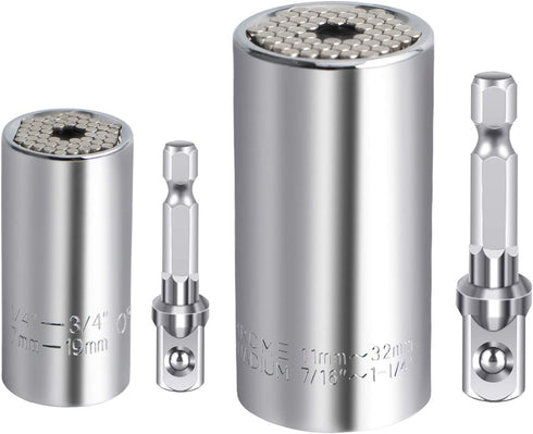 Spurtar Universal Socket Set (11-32mm 7-19mm) Multi-Function Universal Socket Tool Super Socket Unscrew Any Bolt Gifts for Dad, Father, Husband, B...