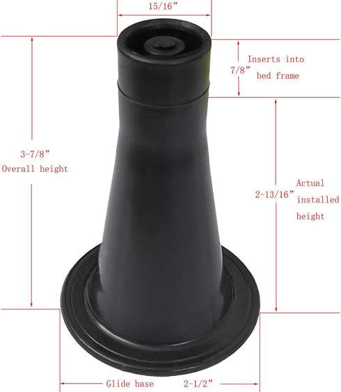 CAFORO Bed Frame Feet That Replace Your Wheels. Replacement Feet Allow Your Bed to Be Stationary Without Damaging Your Floor (Set of 4)...