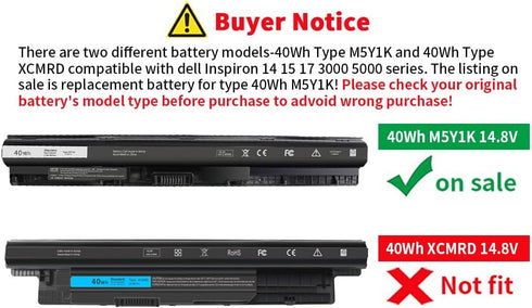 40Wh M5Y1K 14.8V Battery for Dell Inspiron 15 3000 5000 Series 5559 5558 5555 5758 3567 3551 3552 3558 3565 14 3451 3452 3458 5458 17 5755 5756 57...