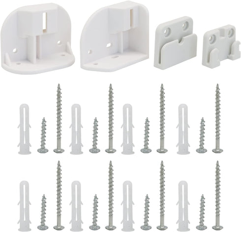 New HEELALBABY Extra Wide Pet Gate Replacement Parts Kit (White) Retractable Baby Gates Full Set Wall Mounting Accessories with Brackets and Screw...