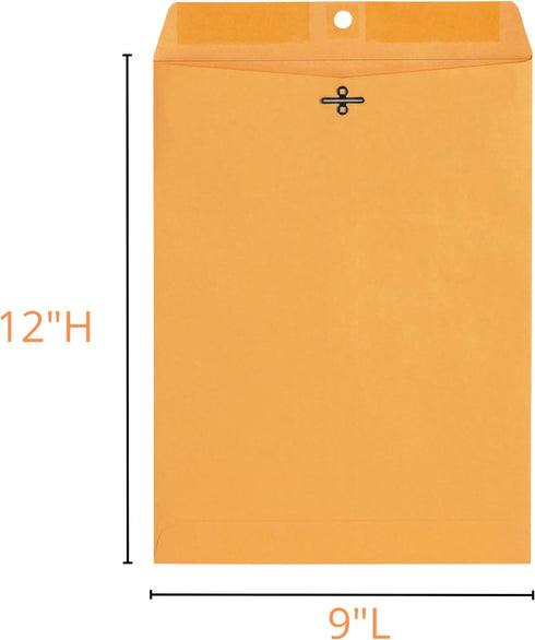 1InTheOffice Manilla Envelopes, Brown Clasp Envelopes 9x12, Moisture-Activated Glue Adhesive Catalog Envelopes for Filing, Storing, Mailing Docume...