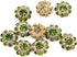10 pcs Fancy Green Mix Color Rhinestones Sewing Metal Shank Buttons for Coats -22mm -8/9"...