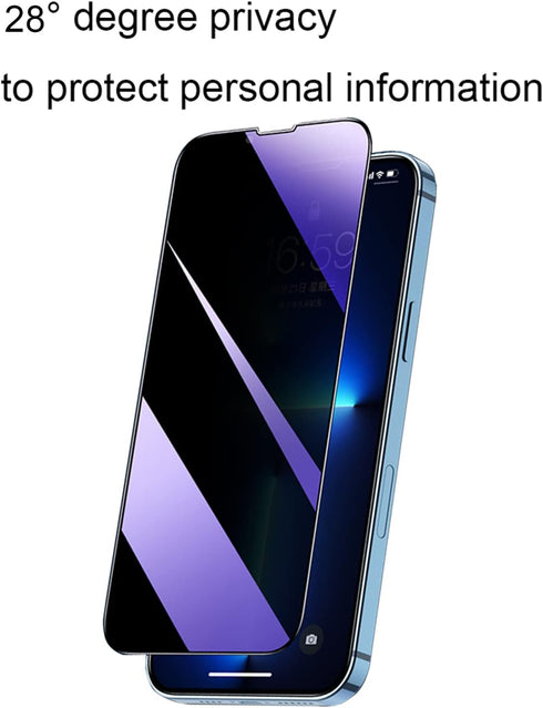 2 PCS Privacy Anti-blue Tempered Glass suit for iPhone 14 Plus/iPhone 13 Pro Max, Anti-Spy Anti-peeping Screen Protector Film Designed for Apple i...
