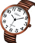 Blekon Collections New Super Large Face Stretch Band Japanese Movement PC21J Fashion Watch (Copper)...