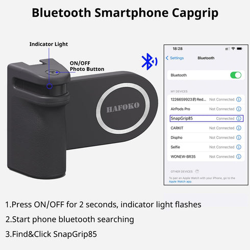 Magnetic Camera Bracket Smartphone Camera Shutter CapGrip Selfie Handle Grip Tripod Mount w 1/4" Cold Shoe Detachable Bluetooth Wireless Remote Co...