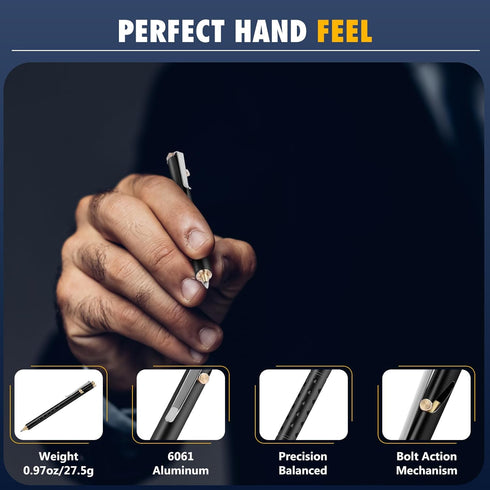 bellaDimora Premium Slim Bolt Action Pen,Professional and Lightweight Aluminum Pen for Business and School,Retractable Ink Refillable Pen,Premium ...
