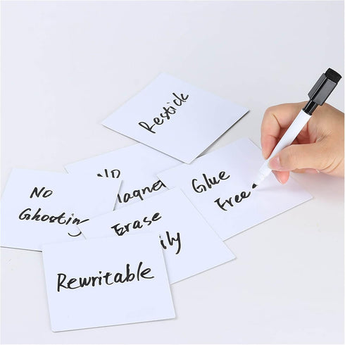 Dry Erase Sticky Notes Reusable - 4"×4"-6 Pack.White Sticky Notes Non-Magnetic Whiteboard Stickers for Wall?PC?Wood?Bricks...