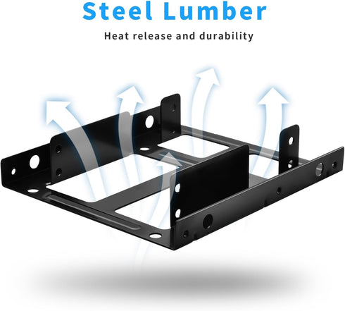ELUTENG Double-Deck HDD SSD Mounting Bracket 2Pack 2.5" to 3.5" Hard Drive Adapter SSD Bracket Metal SSD HDD Holder with Mounting Screws Hard Driv...