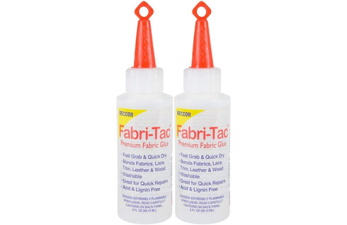BEACON Fabri-Tac Premium Fabric Glue - Quick Drying, Crystal Clear, Permanent - for Fabrics, Canvas, Lace, Wood and More, 2-Ounce, 2-Pack...