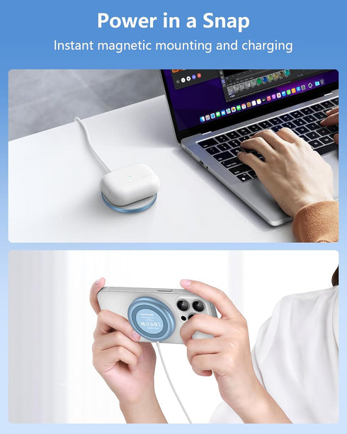 Magnetic Wireless Charger - NANAMI Fast Wireless Charging Pad for MagSafe Charger iPhone 15/14/13/12 Series, Phone Charger for Airpods 3/2/Pro/Pro...