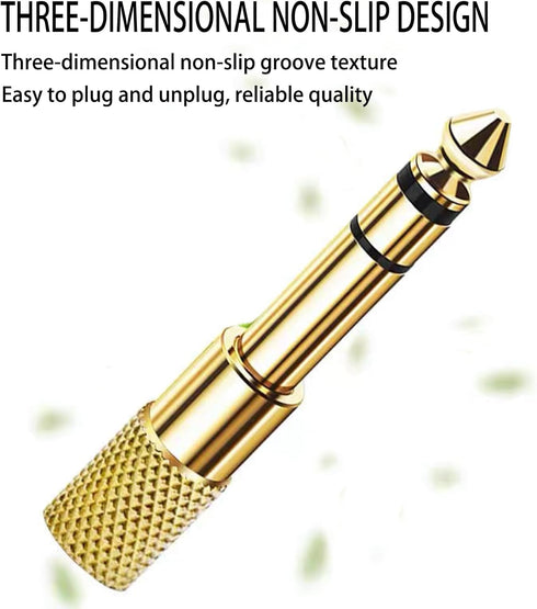 4pack 1/4 to 3.5mm Audio Adapter Quarter Inch to Headphone Jack Stereo 3.5mm Female Audio Jack Adapter Gold for Speaker Headphone Guitar......