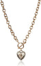 GUESS Womens Pave Framed Heart Toggle Necklace with 4 G Logo Silver/Gold/Crystal One Size...