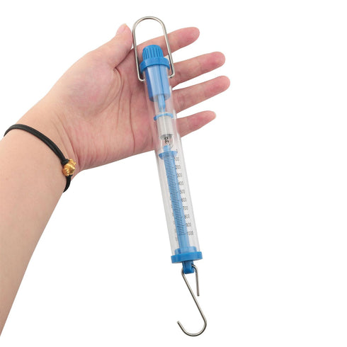2PCS 1000g/10N Capacity Plastic Tubular Spring Scale Zeroing Capability Plastic Body Spring Balance Hanging Tube...