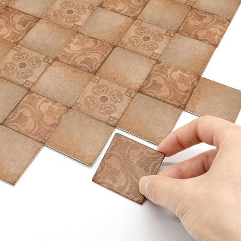 iLAND Dollhouse Flooring on 1/12 scale 1/6 scale, Miniature Dollhouse Accessories, 30pcs Double-Sided Dollhouse Floor Tiles (Classical Inlays & Ma...