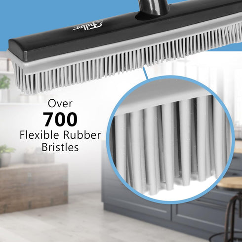 Fuller Brush Rubber Broom Head – for Carpets Floors Stairs Upholstery – Electrostatic Action Removes Pet Hair Lint Fuzz Dirt Particles – Built-in ...