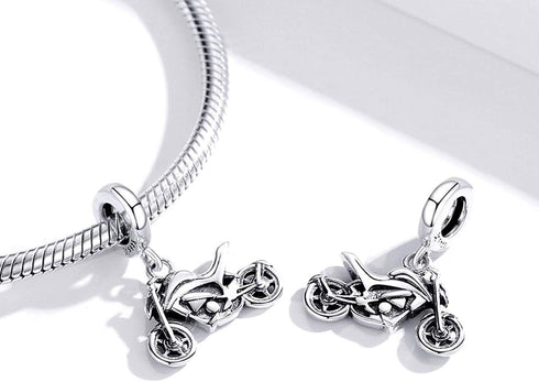 VOROCO Sterling Silver Charm for Bracelets Motorcycle Bicycle Truck Bus Car Charms Bead Transportation series for Woman men Girl Jewelry Gifts...