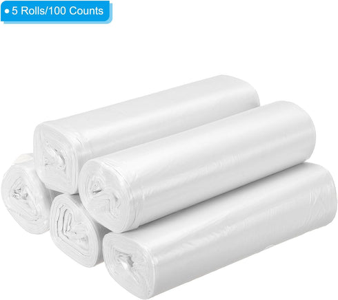 PATIKIL 4 Gallon Trash Bags, 5 Rolls / 100 Counts Thicken Rubbish Bags Portable Small Garbage Bags for Office Bedroom Kitchen, White...