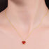 18K Gold Plated Red Heart Necklace Rhinestone Tiny Diamond Pendant Choker Necklaces Small Love Chain Necklace for Women Agate Tone Chain...
