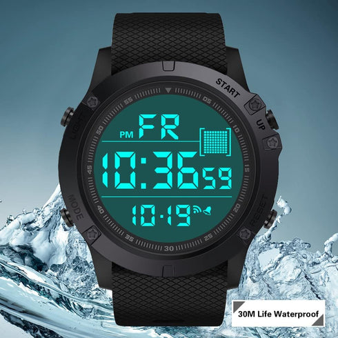 Men's Digital Sports Watch Military Electronic Waterproof Wrist Watches for Men with Stopwatch Countdown Timer Alarm Date LED Backlight...