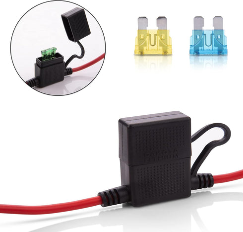 iGreely 10 Gauge SAE Spliiter Extension Cable with SAE Polarity Reverse Adapter 1 to 2 Splitter Connector with Inline Fuse Holder 30A for Solar Pa...