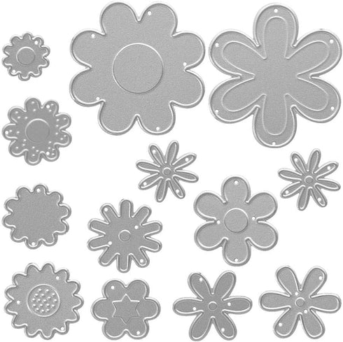 Metal Cutting Dies Flowers in 13 Shapes Embossing Stencil Die Cuts for Card Making Scrapbooking Paper Craft Album Stamps DIY Décor...