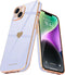 Teageo for iPhone 14 Case for Women Girl Cute Love Heart Luxury Electroplate Soft Back Cover Raised Camera Protection Bumper Silicone Shockproof P...
