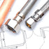 Highcraft CNCT2471 Braided Faucet Connector Female Compression Fitting, 24 In, Stainless Steel Lead-Free, 2 Feet...