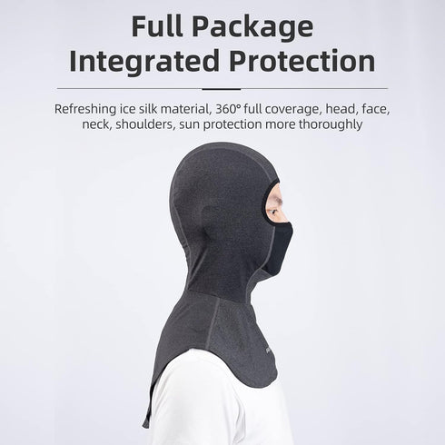 ROCKBROS Summer Balaclava Ice Silk Cooling Balaclava for Men and Women, Breathable Balaclava Face Mask Men for Outdoor Sports 2 Pack, 1 Black 1 Gr...