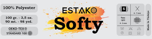 Estako Softy 100% Polyester Fluffy Soft Chunky Bulky weight #5 Yarn for Crocheting and Knitting 3.52 oz (100 gr) 98 Yds (90 m) (9320 - Pink)......
