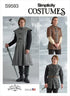 Simplicity Sewing Pattern S9593 AA Men's Coat, Jacket and Vest Costume, Size 38-44...