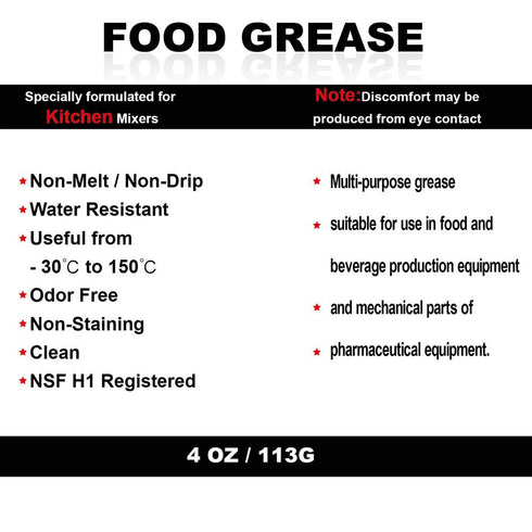 4 oz Food Grade Grease for kitchenaid stand mixer, Maintain The Performance of Your Machine and Extend Service Life, with 9709511 4162324 Gasket...