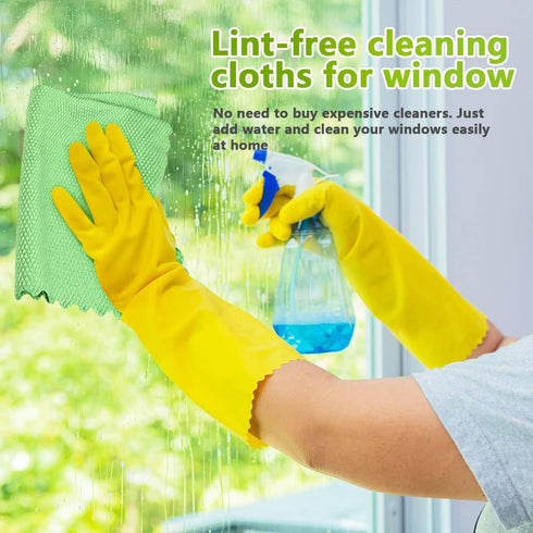 HOMEXCEL Microfiber Glass Cleaning Cloths-6PK, 16"x14" Lint Free Window Cleaning Cloth, Glasses, Mirrors, Screens, Stainless Steel, Premium Microf...