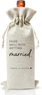 Wedding Or Engagement Gift Wine Bag For Couple Bride Groom Her Him Women, Wedding Or Engagement Party Decorations Favors, New Bride Gift Idea, Par...