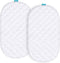 Waterproof Quilted Bassinet Mattress Pad Cover Compatible with Delta Children Gliding Bedside Bassinet & Dream On Me Poppy Bassinet, 2 Pack, Ultra...