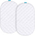 Waterproof Quilted Bassinet Mattress Pad Cover Compatible with Delta Children Gliding Bedside Bassinet & Dream On Me Poppy Bassinet, 2 Pack, Ultra...