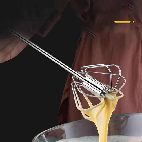 Stainless Steel Egg Beater, Hand Mixer Hand Push Mixer Manual Egg Beater Semi-automatic Mixer Press Mixer Kitchen Tools for Mixing and Whipping...