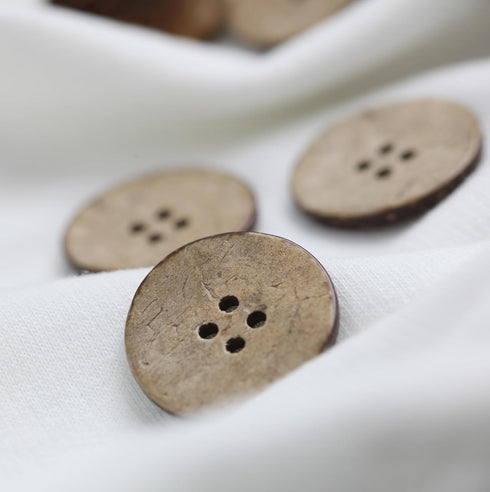 25mm Brown Natural Coconut Shell Buttons 1 inch 4 Holes Button Coconut Shell Buttons for Crafts Sewing Wooden Buttons for DIY Crafts 100PCS...