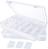 2Pack 18 Grids Craft Organizers and Storage Bead Organizer Tackle Box Organizer with Adjustable Divider, Plastic, Clear...