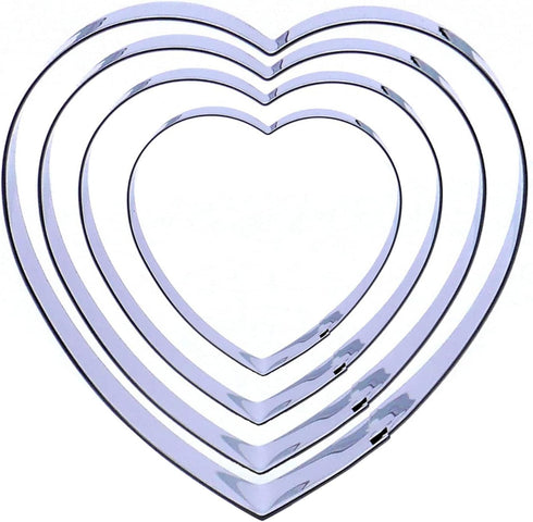 Heart Cookie Cutter Set, 4 Piece, Premium Food-Grade Stainless Steel, Dishwasher Safe...