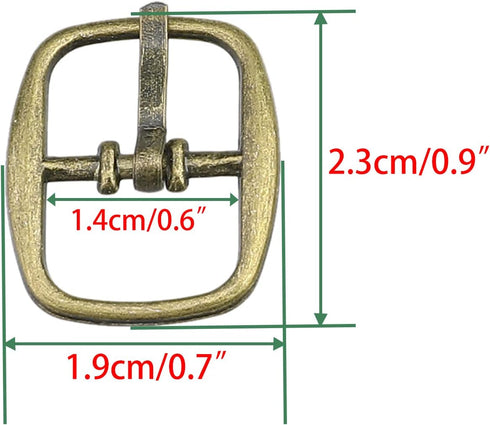 uxcell Metal Rectangle Single Prong Pin Shoe Center Buckle 50PCS Bronze Tone...