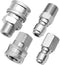 2 Sets 3/8 Inch NPT Stainless Steel Pressure Washer Quick Connect Plug Coupler Kit, Male and Female Fittings with Internal and External Threads...