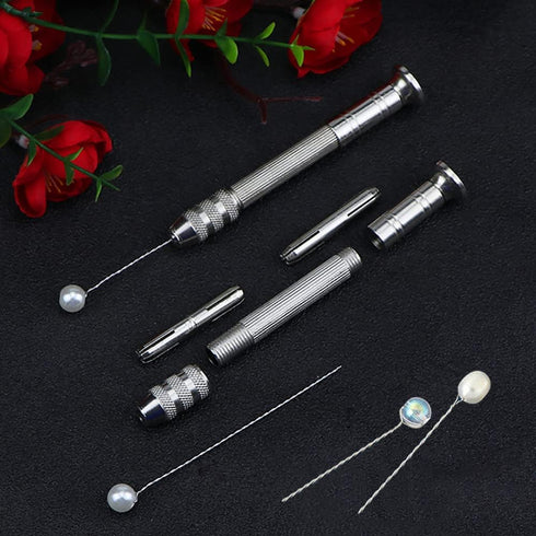 DaKuan 8PCS DIY Jewelry Accessories Twisted Copper Wire Tool (2 Mini DIY Hand Drill Pin Vise) with Jewelry Beading Wire for Jewelry Making Supplie...