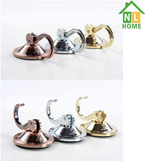 Suction Cup Hooks, Powerful Vacuum Wreath Hangers for Glass Door or Window, Set of 4, Silver Chrome...