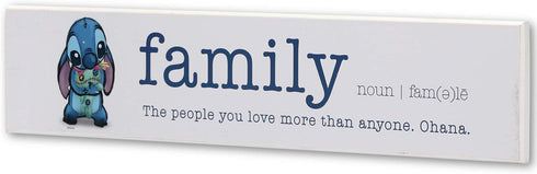 Disney Lilo and Stitch Ohana Family Definition Wood Plank Wall Decor - Cute Stitch Wall Art for Home Decorating...