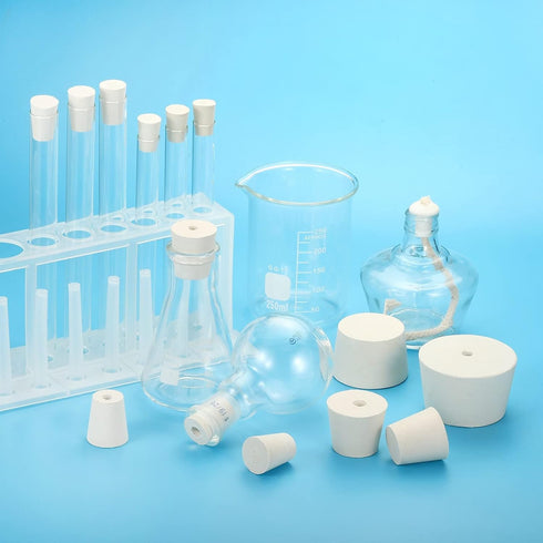 MECCANIXITY Rubber Tapered Plug 14mm to 19mm Solid Test Tubes Bungs Stopper White for Lab Home 12 Pieces...